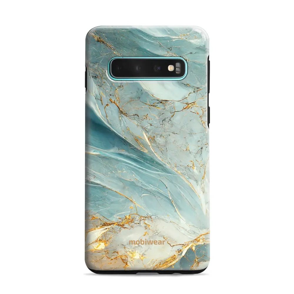 Odolný obal Mobiwear Elite Pro - Samsung Galaxy S10 Plus - EP34E Zelenkavý a zlatavý mramor