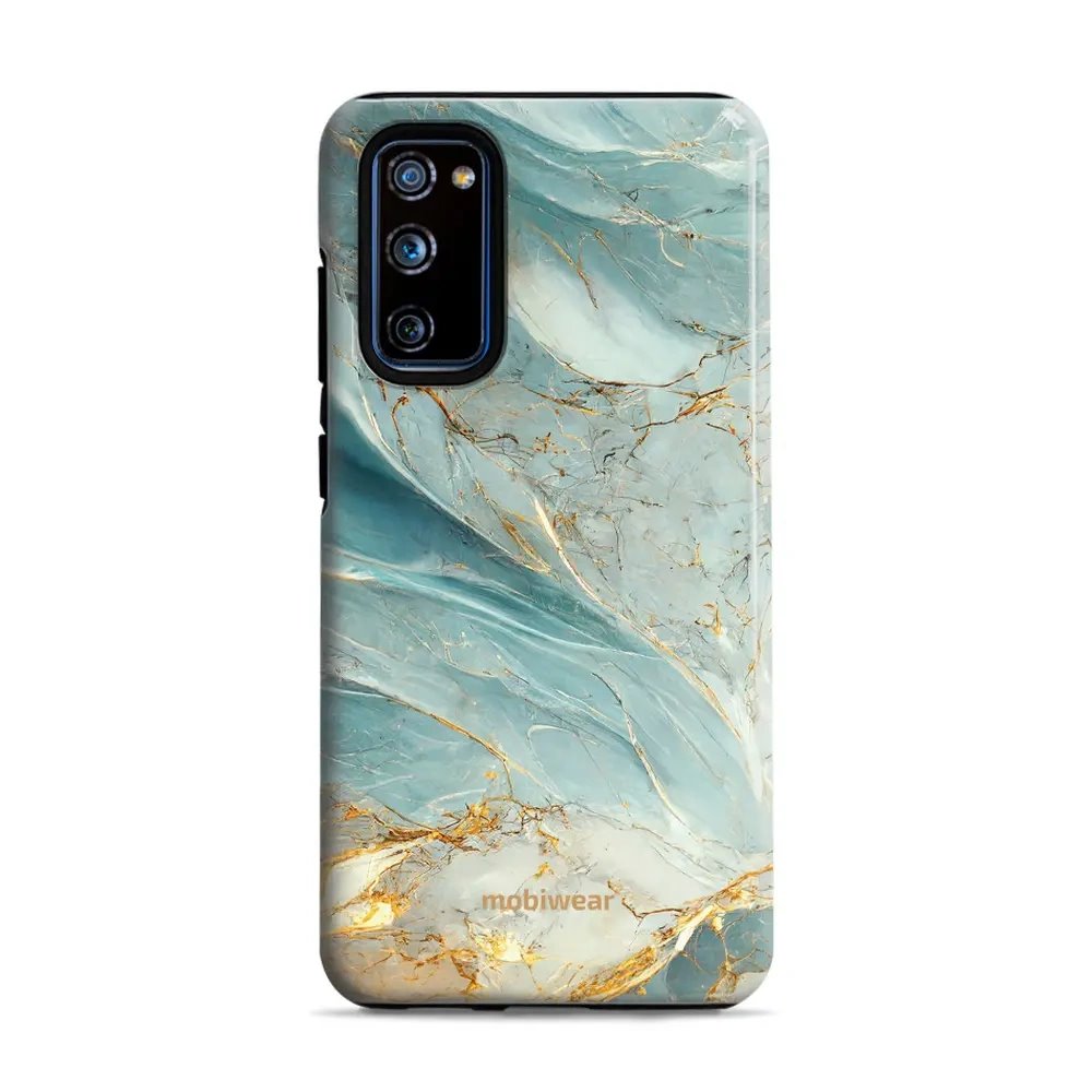 Odolný obal Mobiwear Elite Pro - Samsung Galaxy S20 FE - EP34E Zelenkavý a zlatavý mramor
