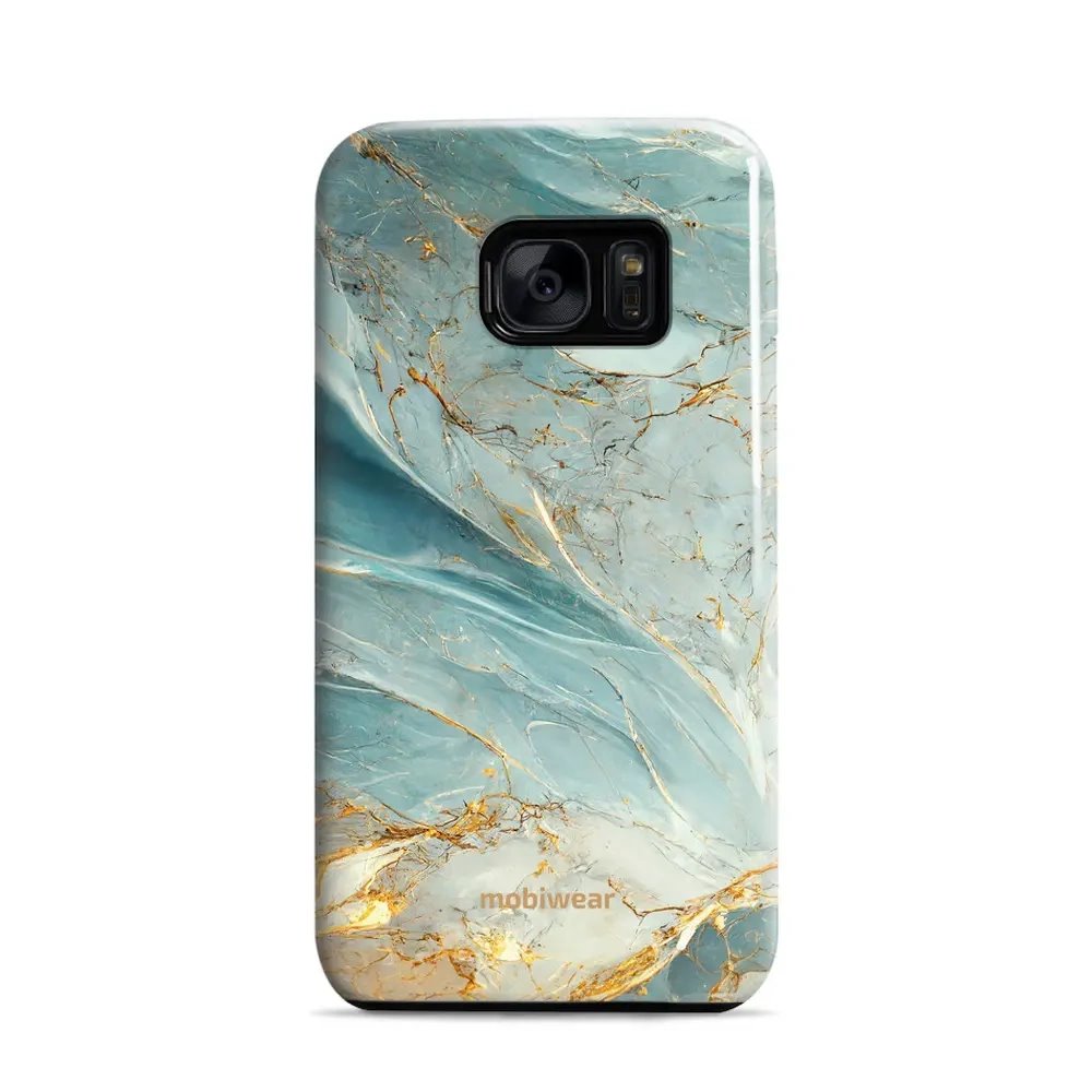 Odolný obal Mobiwear Elite Pro - Samsung Galaxy S7 - EP34E Zelenkavý a zlatavý mramor