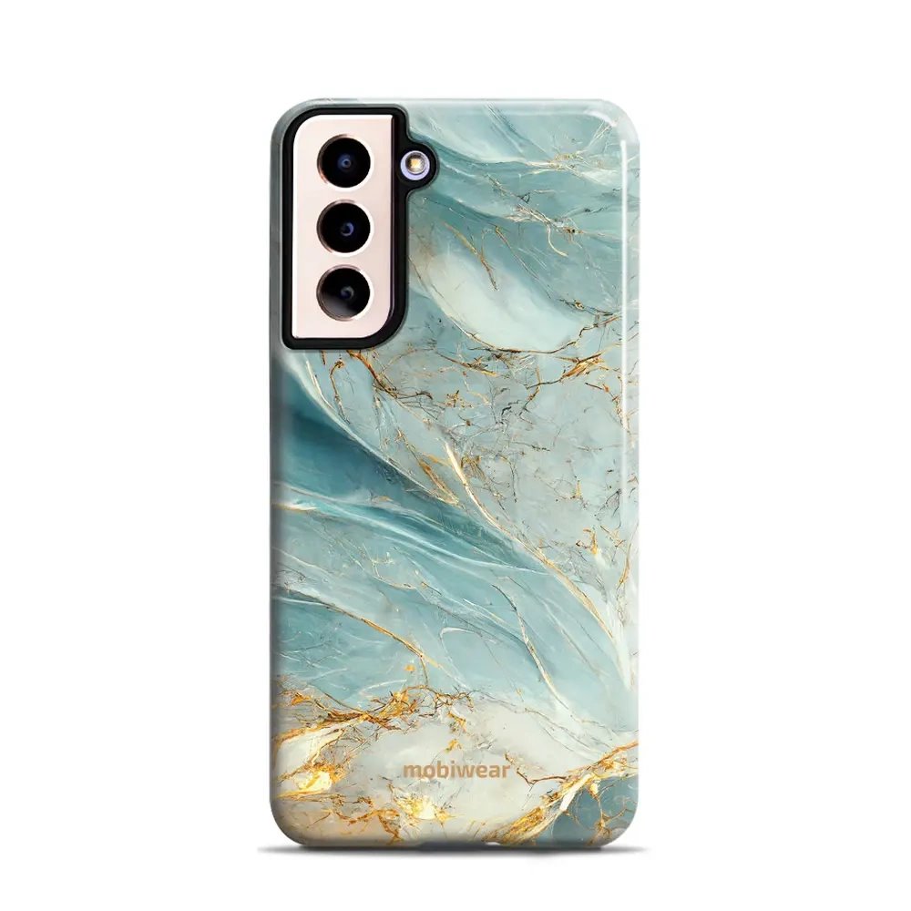 Odolný obal Mobiwear Elite Pro - Samsung Galaxy S21 - EP34E Zelenkavý a zlatavý mramor