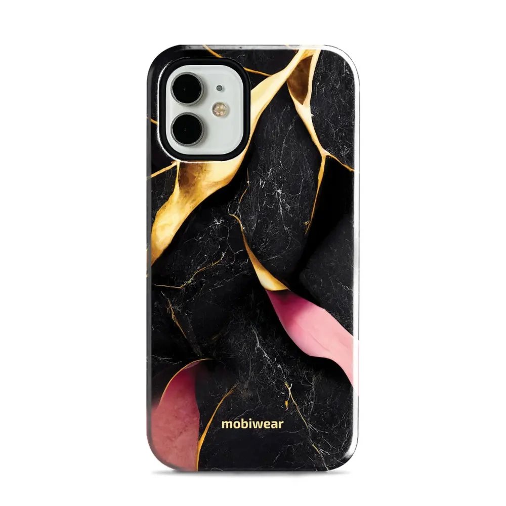 Odolný obal Mobiwear Elite Pro - Apple iPhone 12 Mini - EP35E Černý a zlatavý mramor