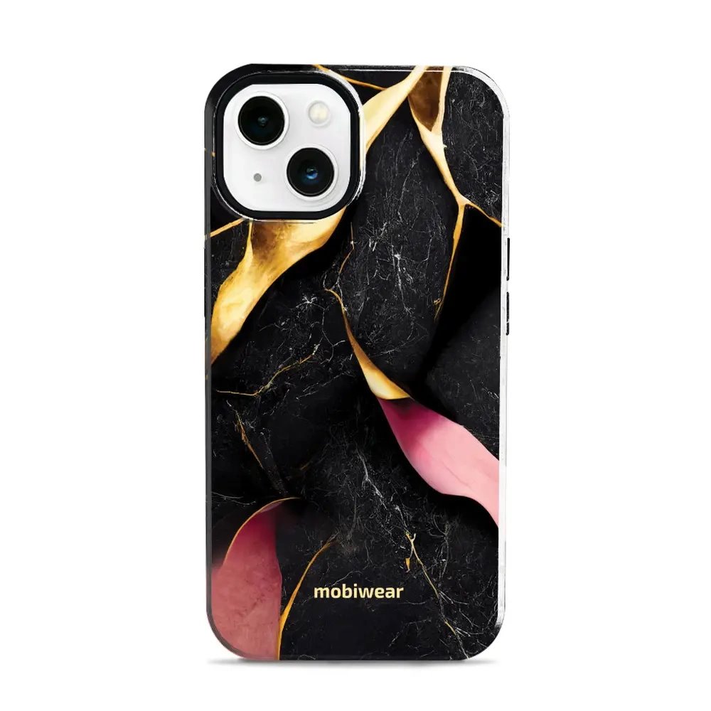 Odolný obal Mobiwear Elite Pro - Apple iPhone 13 - EP35E Černý a zlatavý mramor