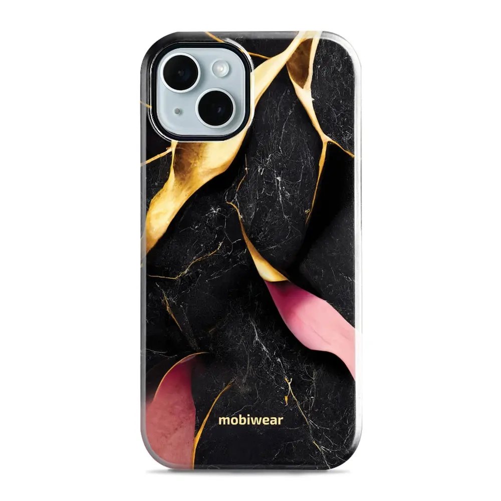 Odolný obal Mobiwear Elite Pro - Apple iPhone 14 - EP35E Černý a zlatavý mramor