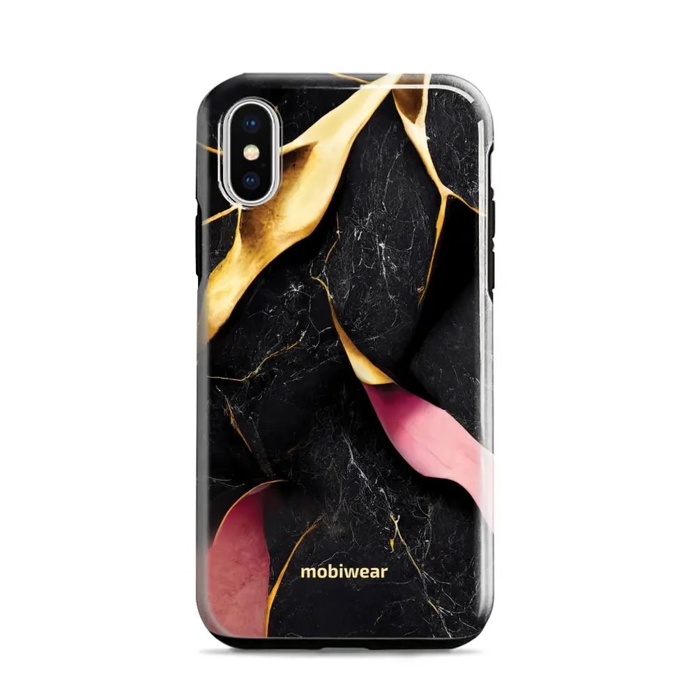 Odolný obal Mobiwear Elite Pro - Apple iPhone X / XS - EP35E Černý a zlatavý mramor