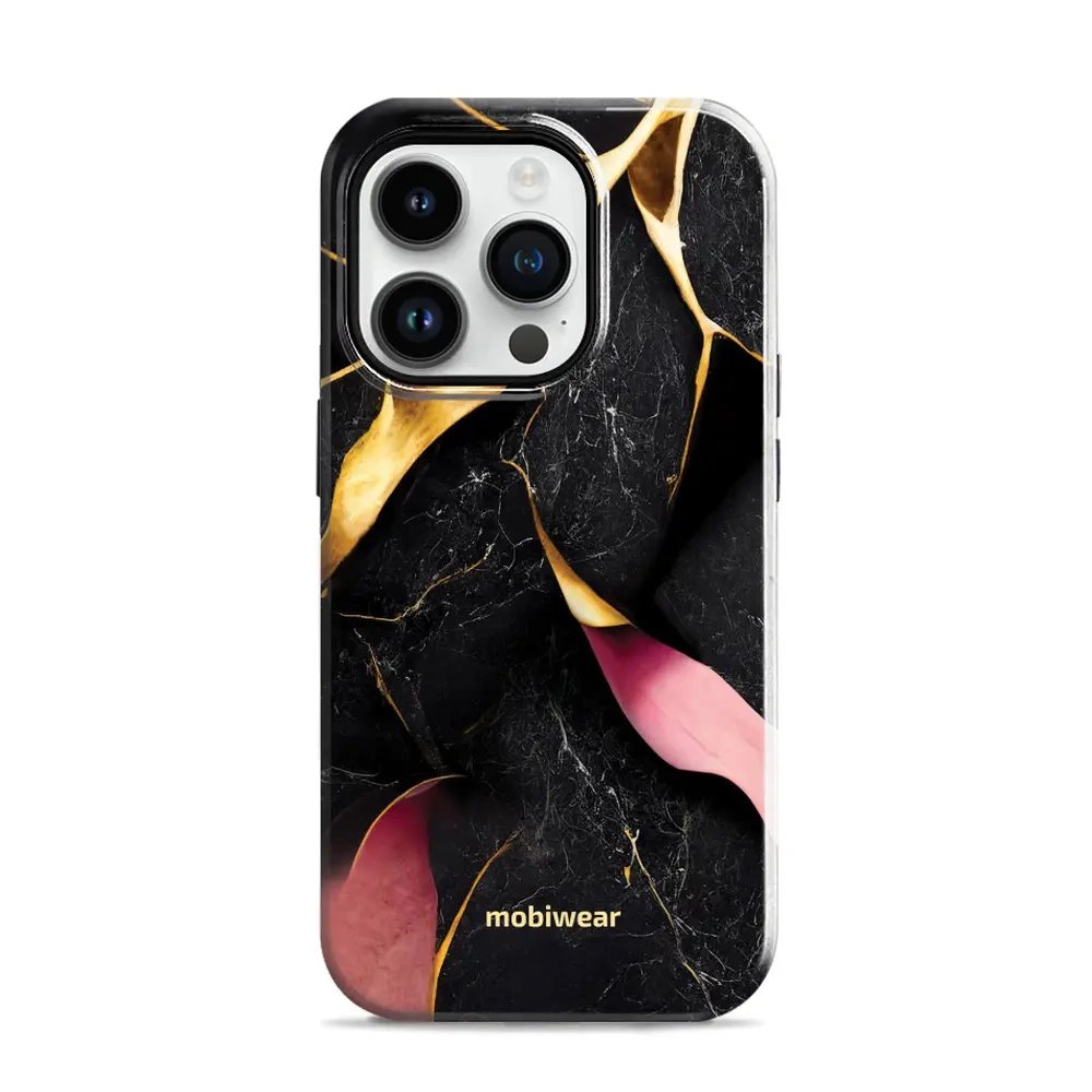 Odolný obal Mobiwear Elite Pro - Apple iPhone 14 Pro - EP35E Černý a zlatavý mramor