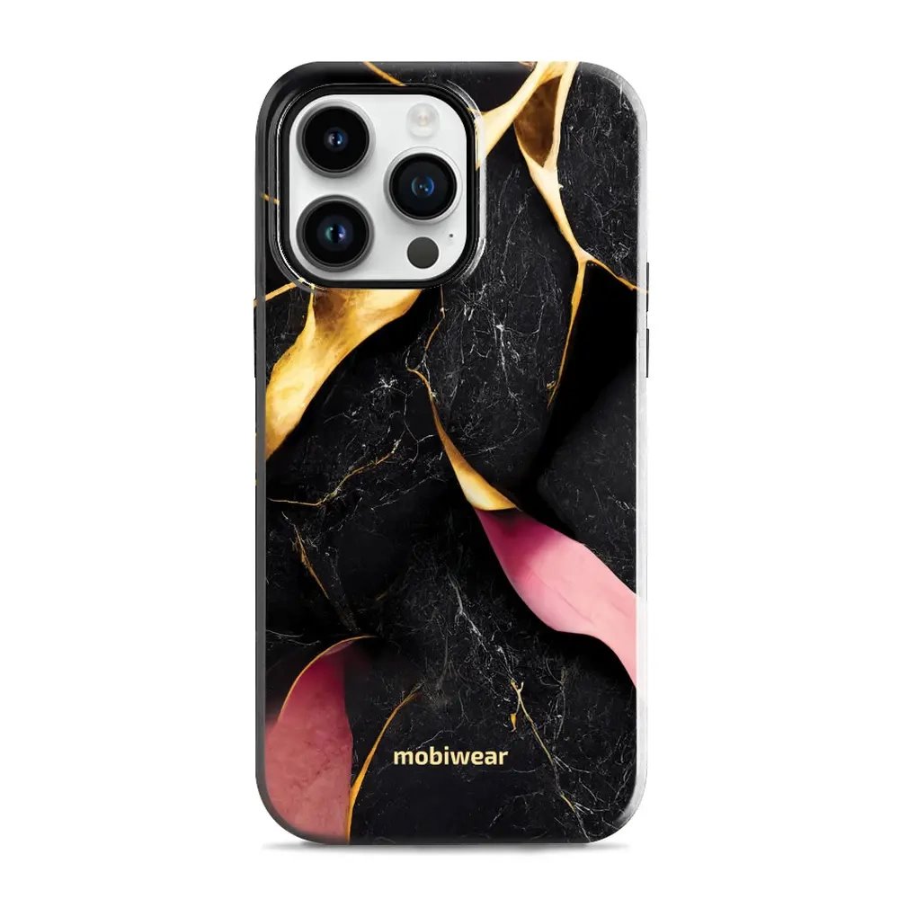 Odolný obal Mobiwear Elite Pro - Apple iPhone 14 Pro Max - EP35E Černý a zlatavý mramor