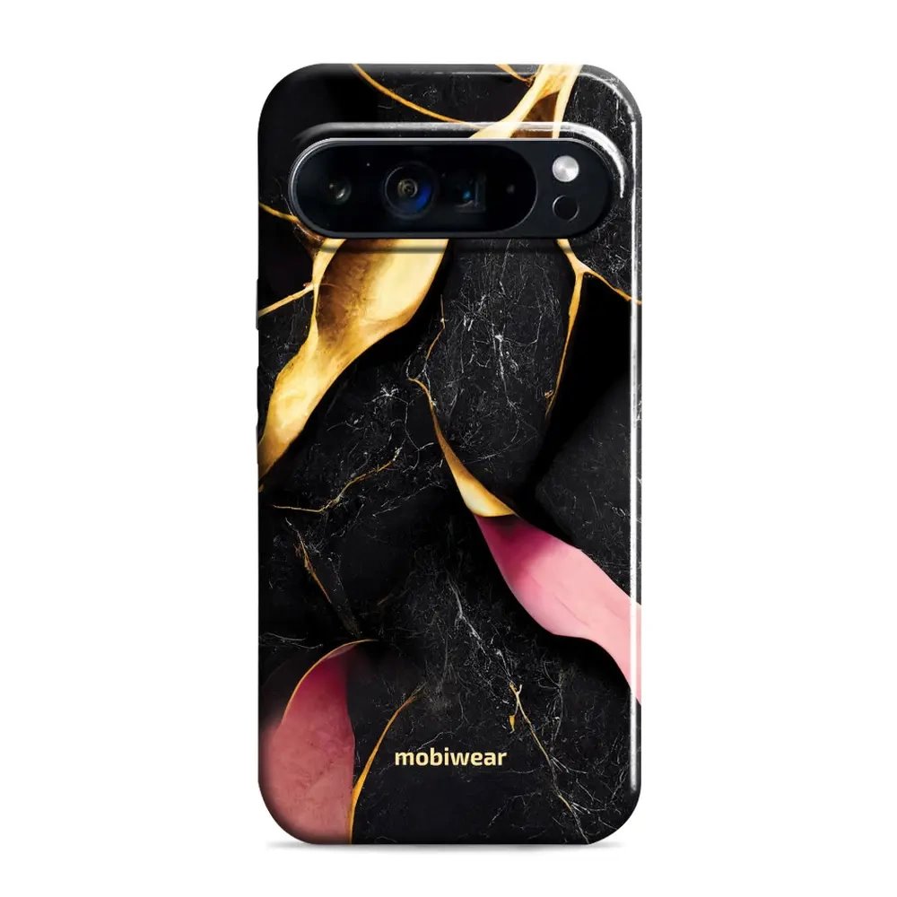 Odolný obal Mobiwear Elite Pro - Google Pixel 9 / 9 Pro - EP35E Černý a zlatavý mramor
