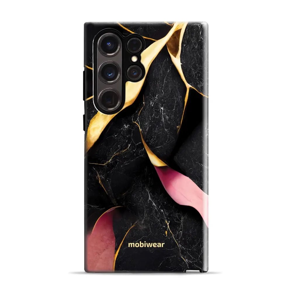 Odolný obal Mobiwear Elite Pro - Samsung Galaxy S23 Ultra - EP35E Černý a zlatavý mramor