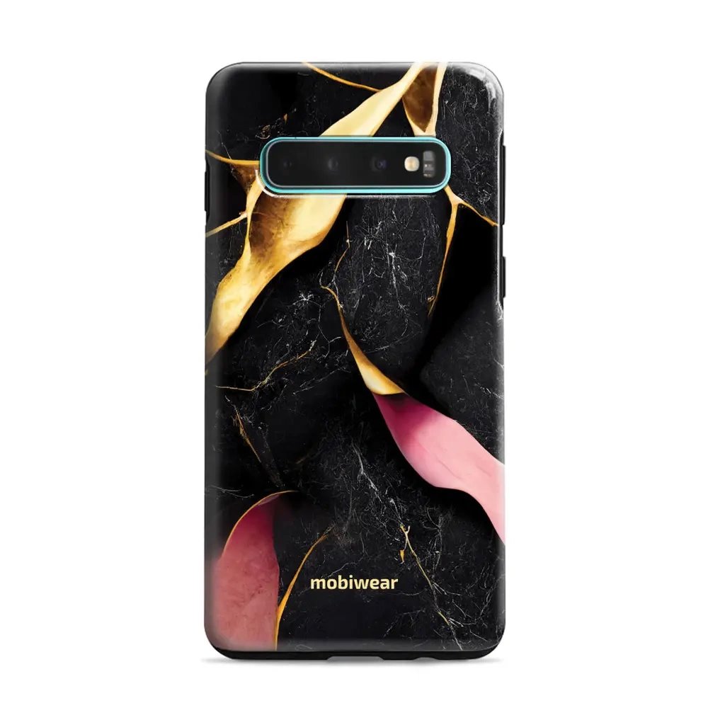 Odolný obal Mobiwear Elite Pro - Samsung Galaxy S10 Plus - EP35E Černý a zlatavý mramor