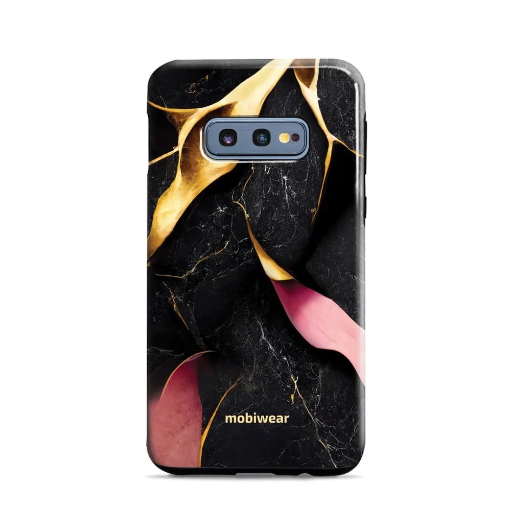 Odolný obal Mobiwear Elite Pro - Samsung Galaxy S10e - EP35E Černý a zlatavý mramor