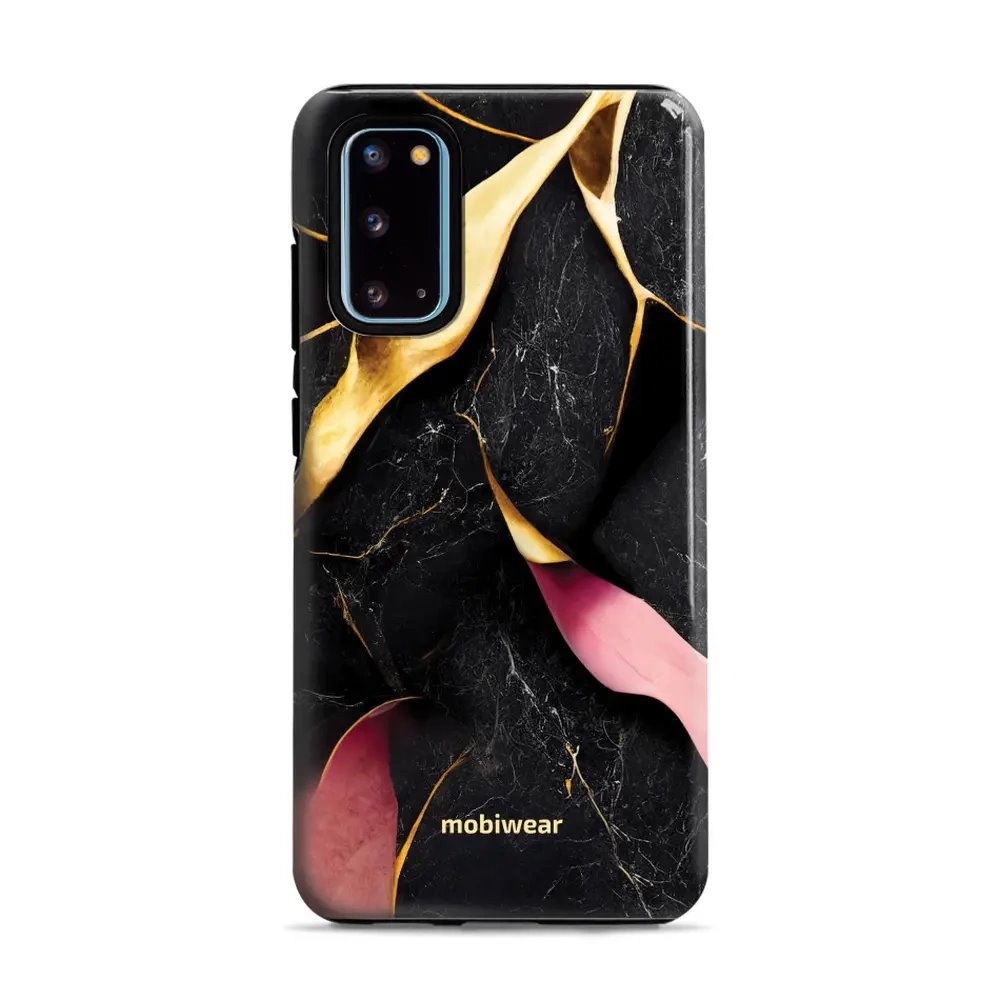 Odolný obal Mobiwear Elite Pro - Samsung Galaxy S20 - EP35E Černý a zlatavý mramor