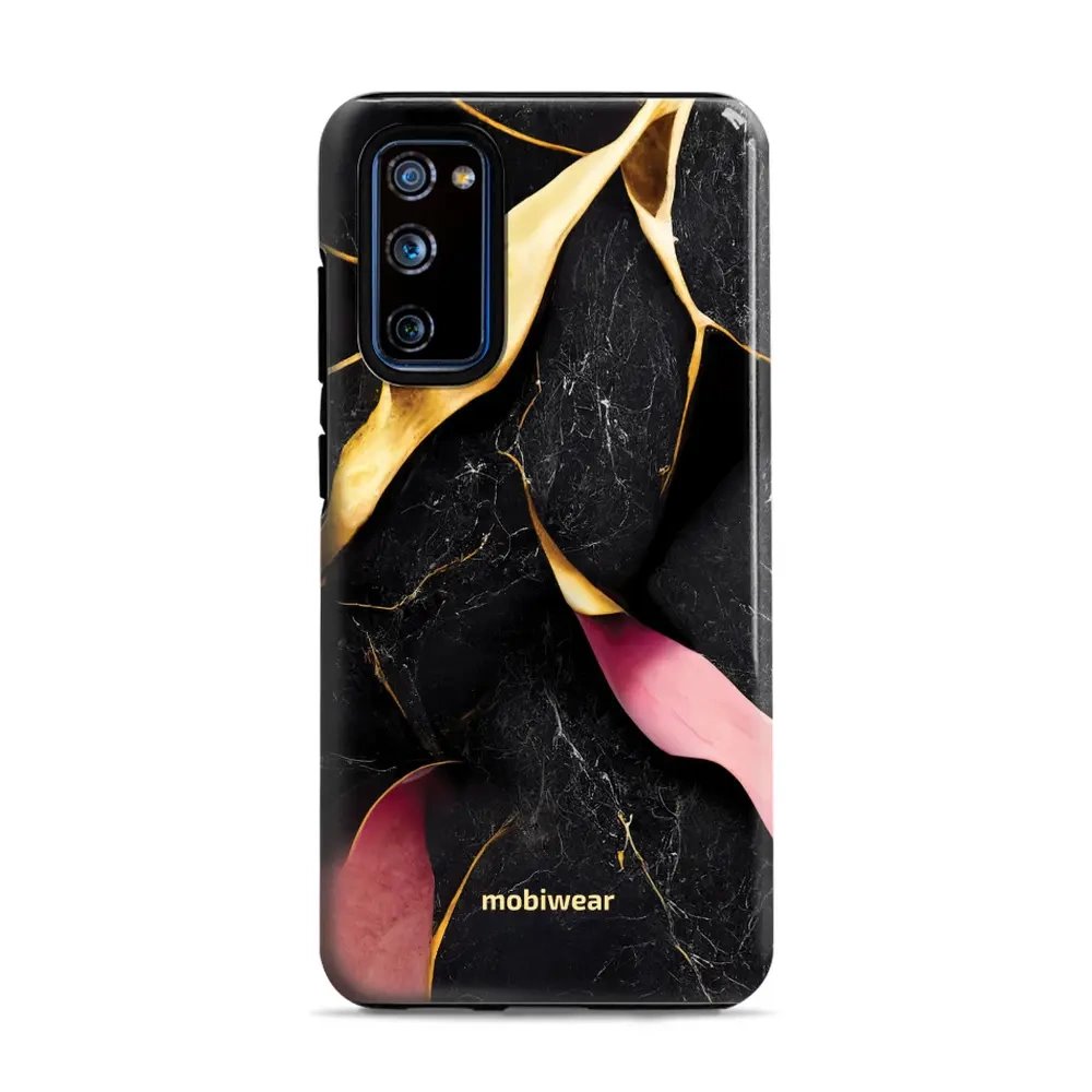 Odolný obal Mobiwear Elite Pro - Samsung Galaxy S20 FE - EP35E Černý a zlatavý mramor