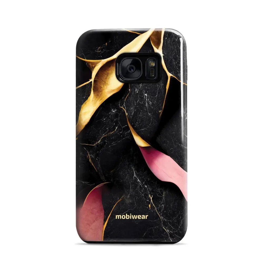Odolný obal Mobiwear Elite Pro - Samsung Galaxy S7 - EP35E Černý a zlatavý mramor