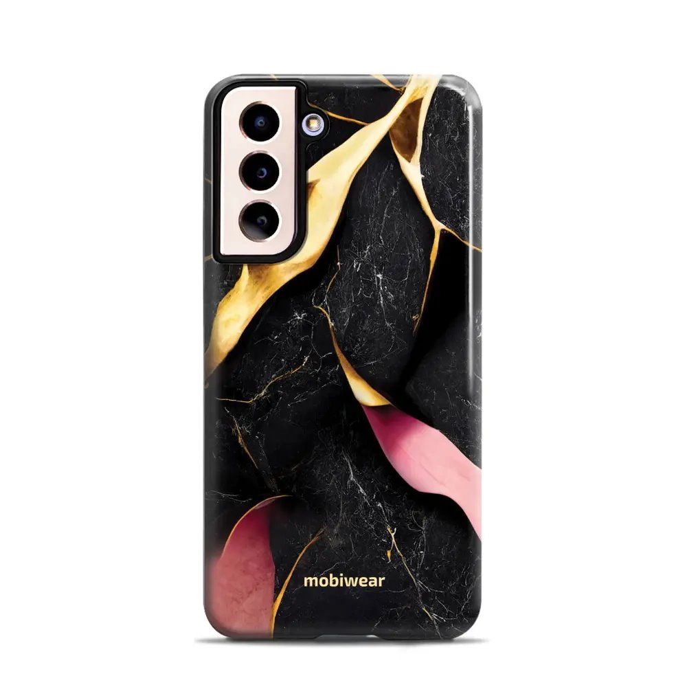 Odolný obal Mobiwear Elite Pro - Samsung Galaxy S21 - EP35E Černý a zlatavý mramor