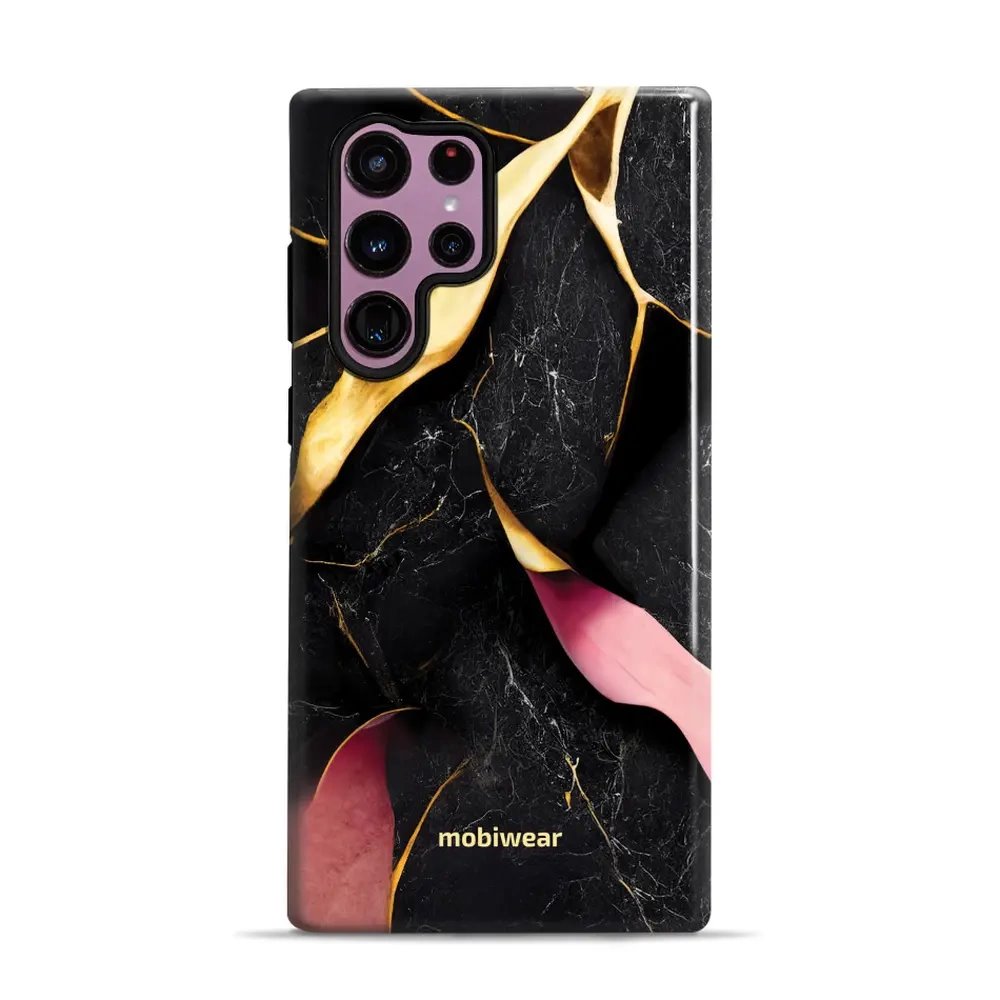 Odolný obal Mobiwear Elite Pro - Samsung Galaxy S22 Ultra - EP35E Černý a zlatavý mramor