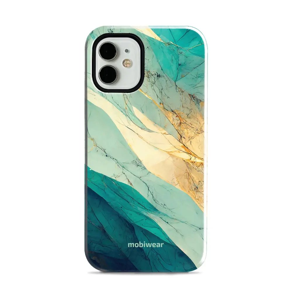 Odolný obal Mobiwear Elite Pro - Apple iPhone 12 Mini - EP37E Zlatavý a zelenkavý mramor