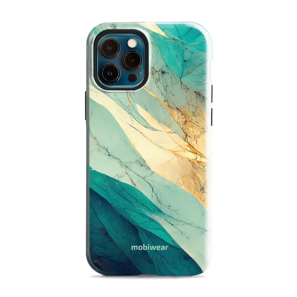 Odolný obal Mobiwear Elite Pro - Apple iPhone 12 / 12 Pro - EP37E Zlatavý a zelenkavý mramor
