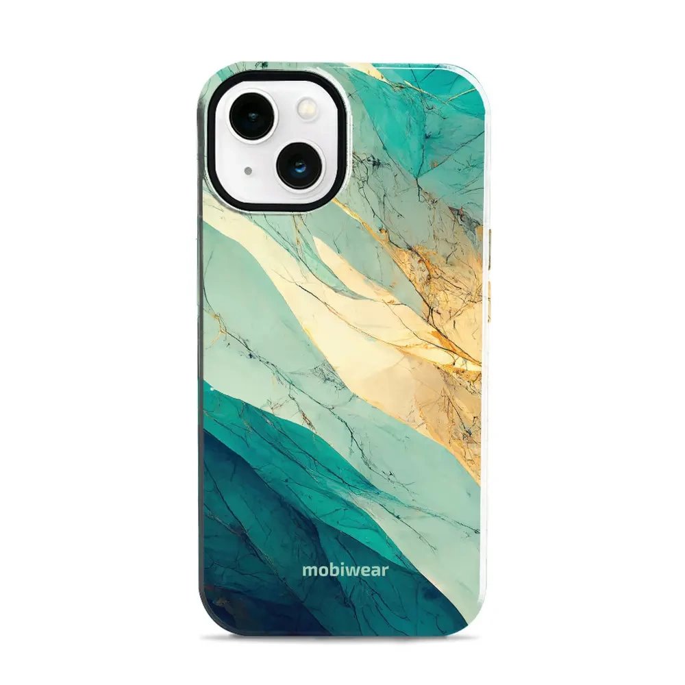 Odolný obal Mobiwear Elite Pro - Apple iPhone 13 - EP37E Zlatavý a zelenkavý mramor