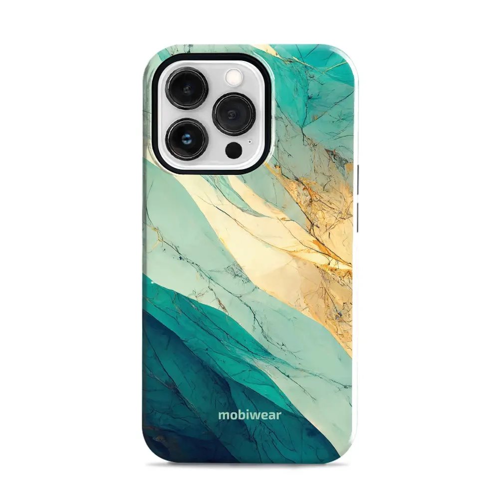 Odolný obal Mobiwear Elite Pro - Apple iPhone 13 Pro - EP37E Zlatavý a zelenkavý mramor