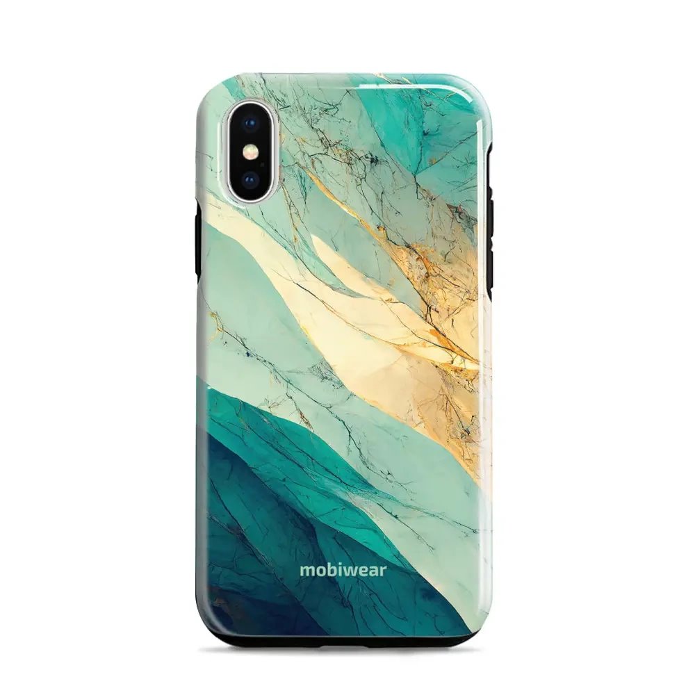 Odolný obal Mobiwear Elite Pro - Apple iPhone X / XS - EP37E Zlatavý a zelenkavý mramor