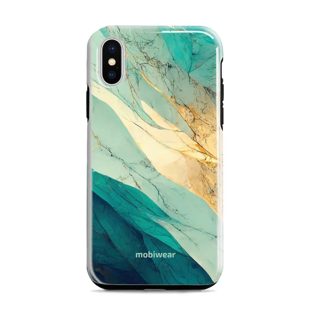 Odolný obal Mobiwear Elite Pro - Apple iPhone XR - EP37E Zlatavý a zelenkavý mramor