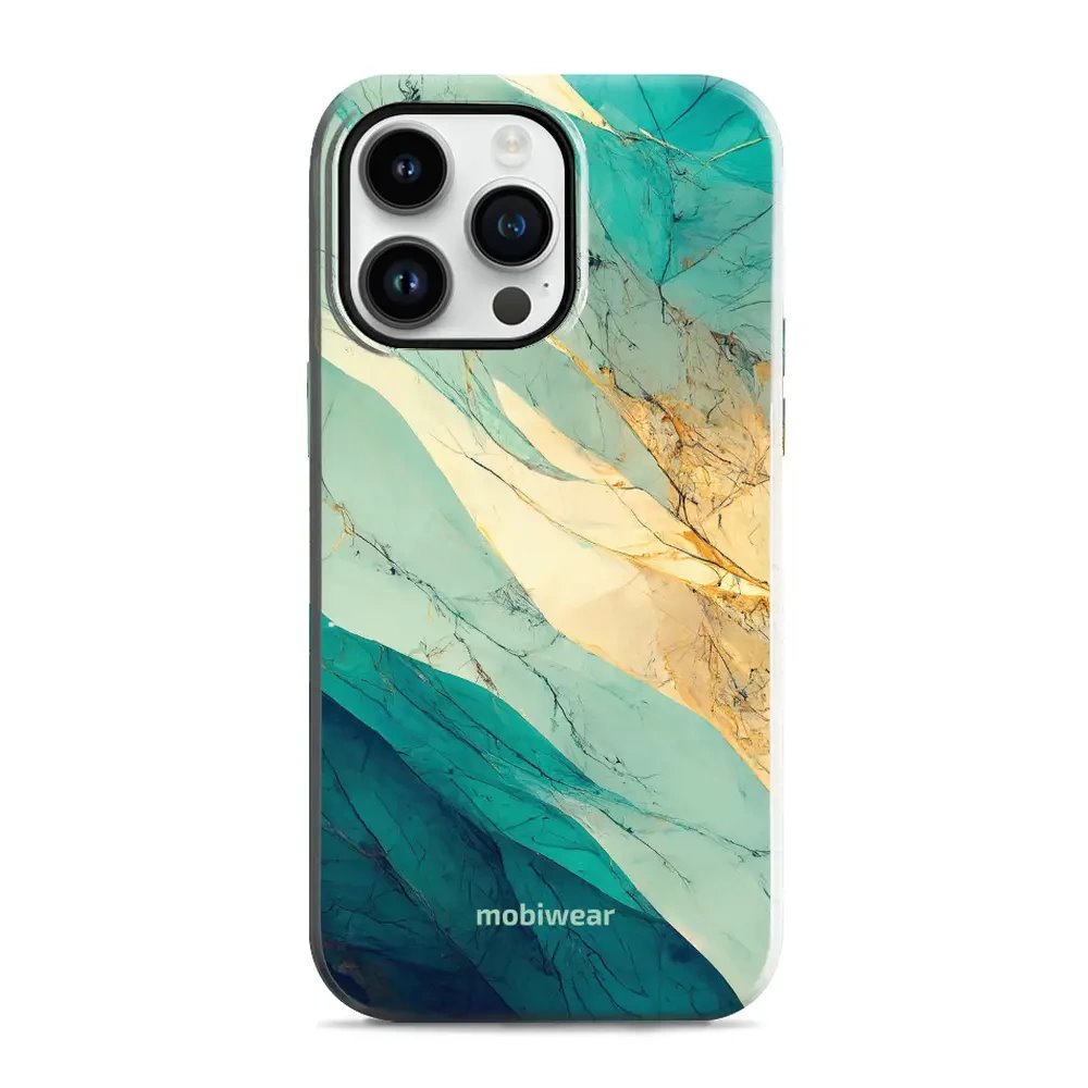 Odolný obal Mobiwear Elite Pro - Apple iPhone 14 Pro Max - EP37E Zlatavý a zelenkavý mramor