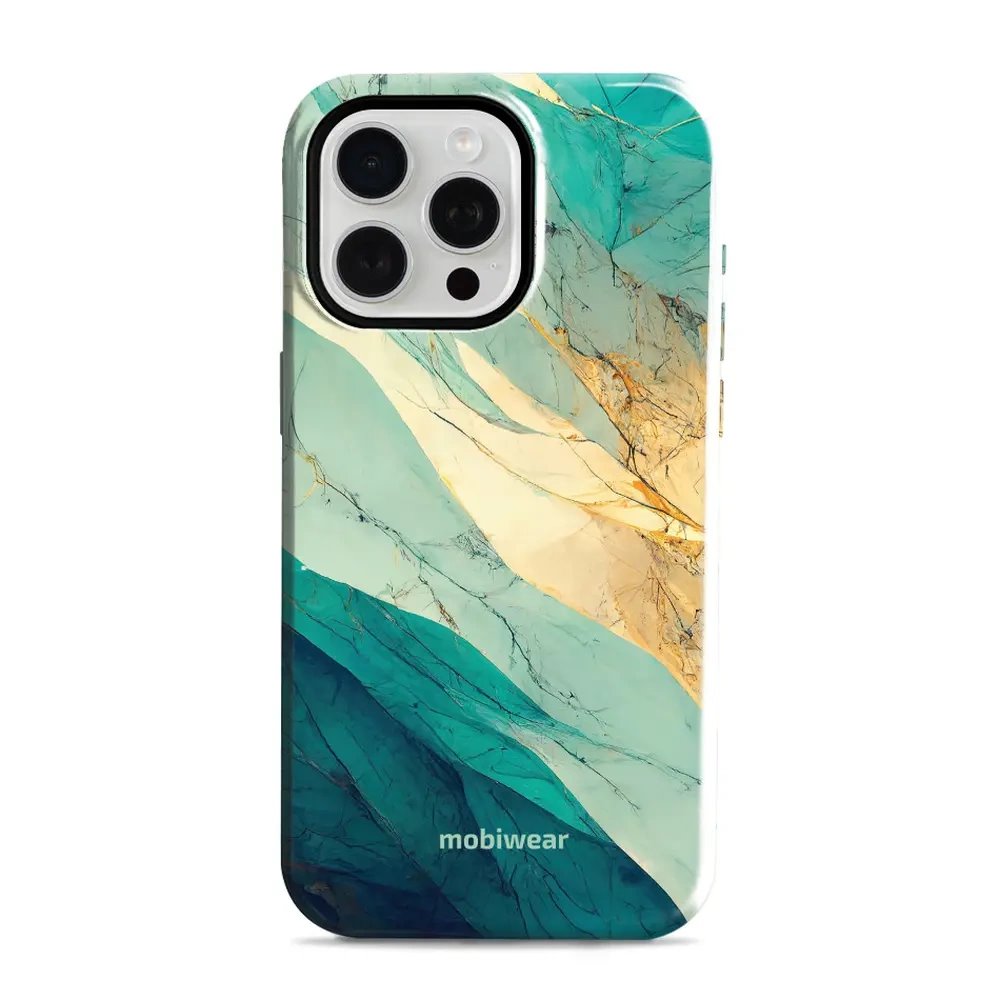 Odolný obal Mobiwear Elite Pro - Apple iPhone 15 Pro Max - EP37E Zlatavý a zelenkavý mramor