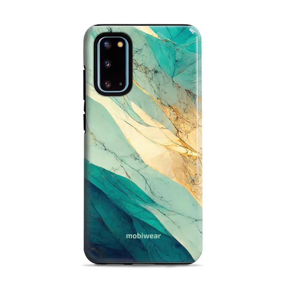 Odolný obal Mobiwear Elite Pro - Samsung Galaxy S20 - EP37E Zlatavý a zelenkavý mramor