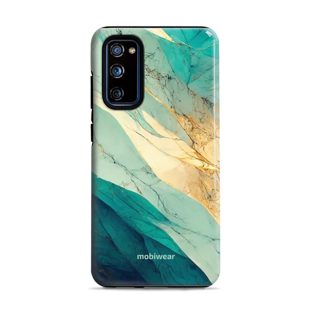 Odolný obal Mobiwear Elite Pro - Samsung Galaxy S20 FE - EP37E Zlatavý a zelenkavý mramor