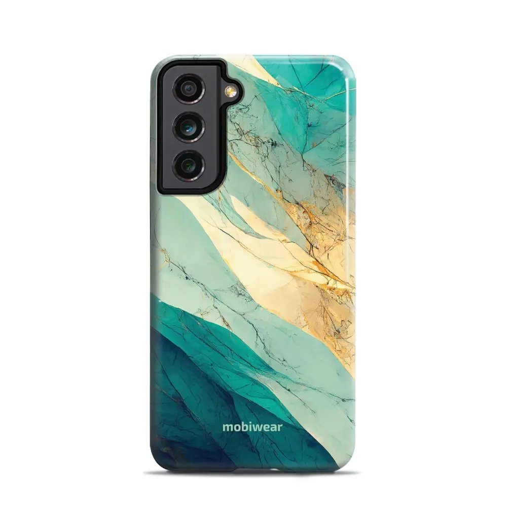 Odolný obal Mobiwear Elite Pro - Samsung Galaxy S21 FE - EP37E Zlatavý a zelenkavý mramor
