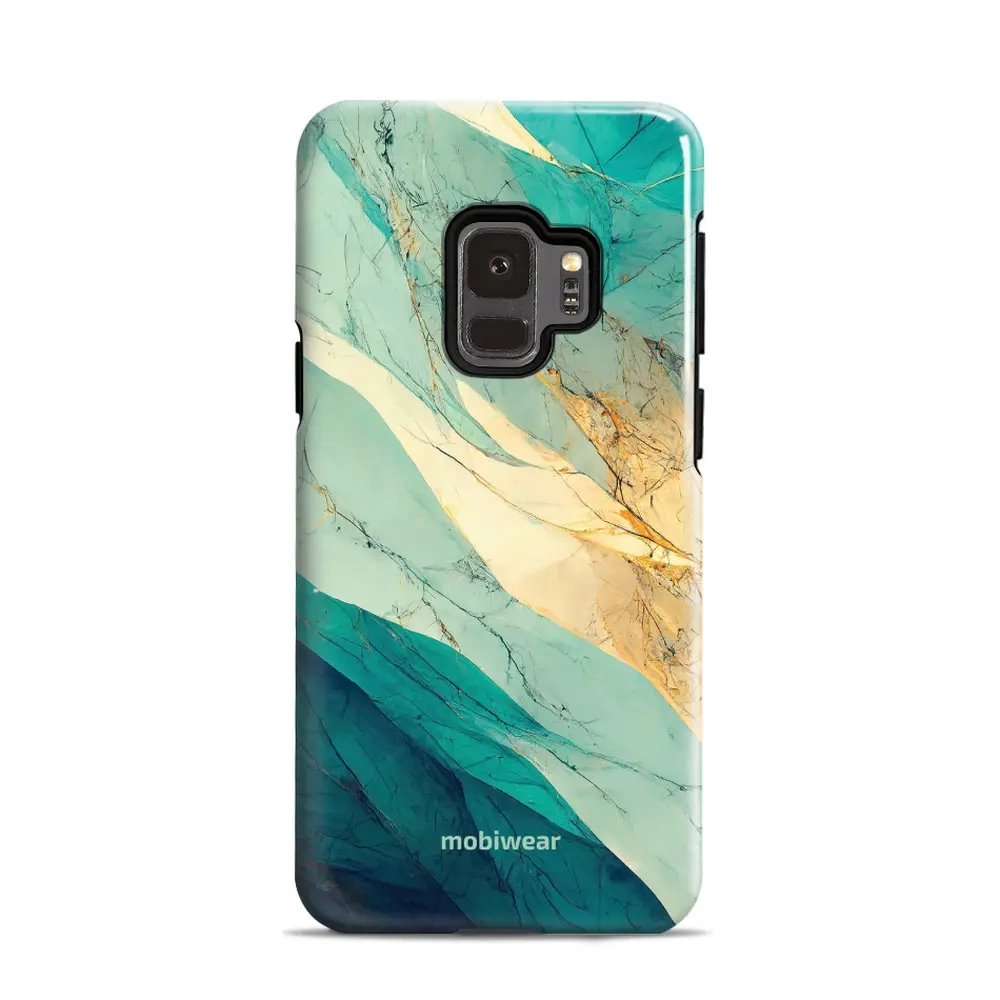 Odolný obal Mobiwear Elite Pro - Samsung Galaxy S9 - EP37E Zlatavý a zelenkavý mramor