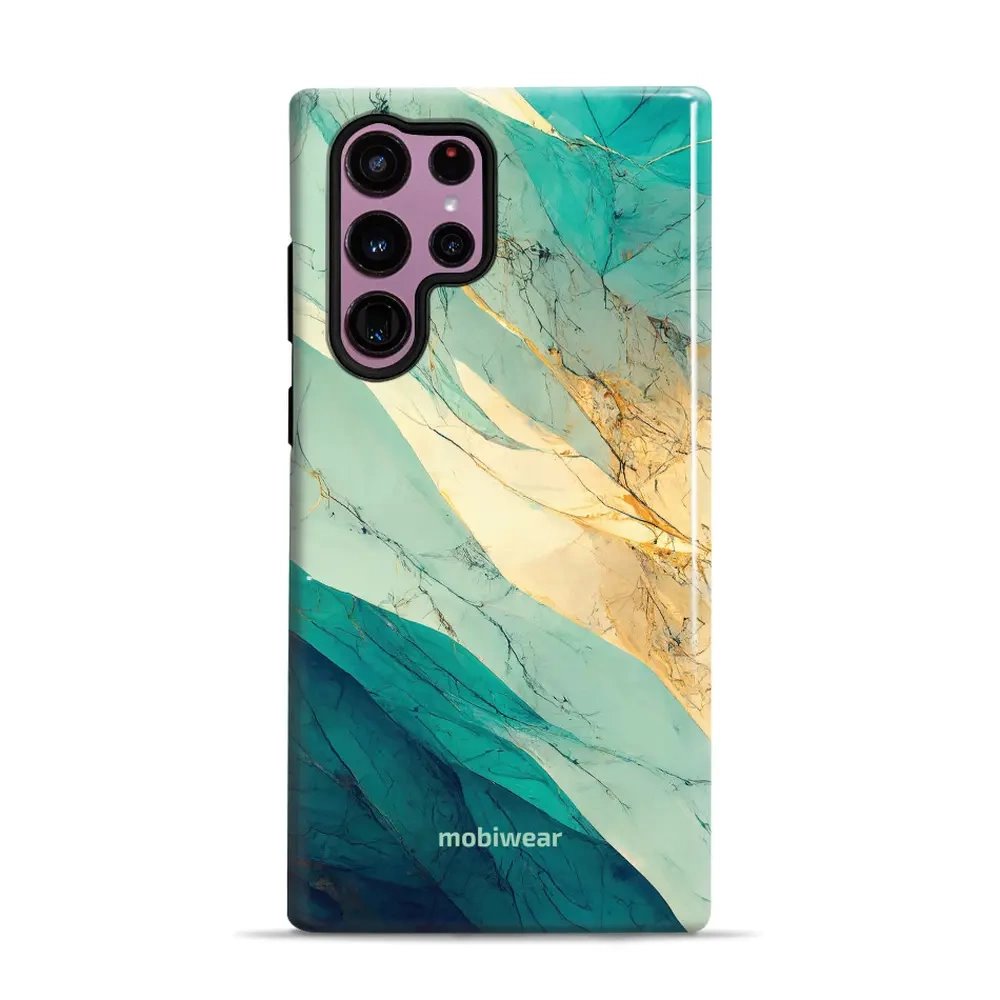 Odolný obal Mobiwear Elite Pro - Samsung Galaxy S22 Ultra - EP37E Zlatavý a zelenkavý mramor