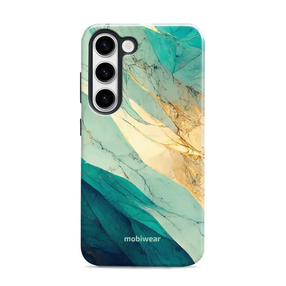 Odolný obal Mobiwear Elite Pro - Samsung Galaxy S23 - EP37E Zlatavý a zelenkavý mramor