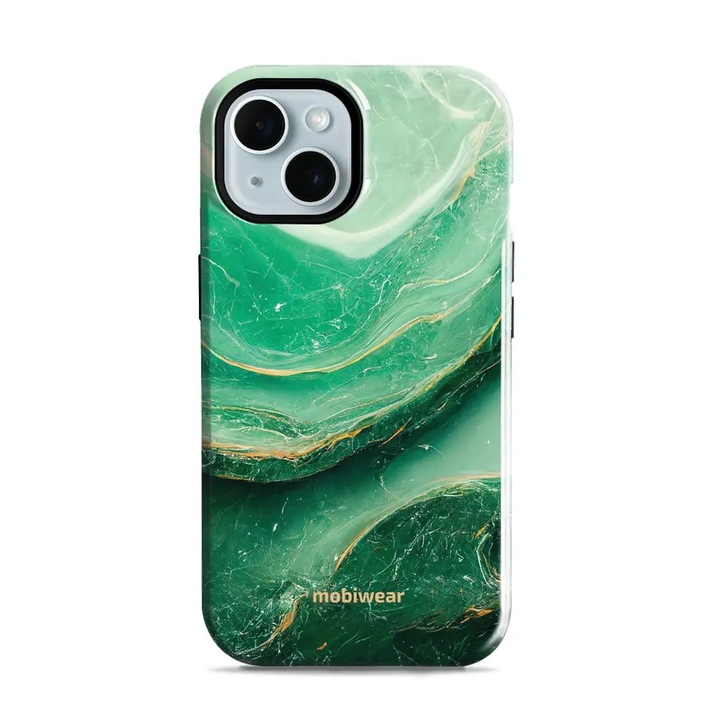 Odolný obal Mobiwear Elite Pro - Apple iPhone 15 - EP38E Zelený mramor