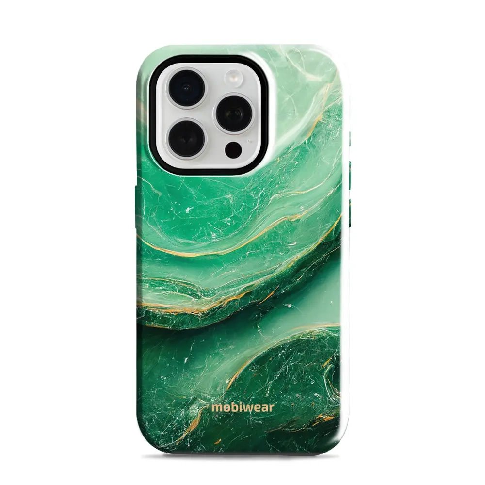 Odolný obal Mobiwear Elite Pro - Apple iPhone 15 Pro - EP38E Zelený mramor