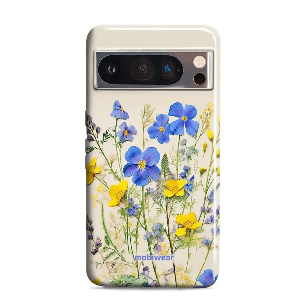 Odolný obal Mobiwear Elite Pro - Google Pixel 8 Pro - EP41E Modré a žluté kvítky