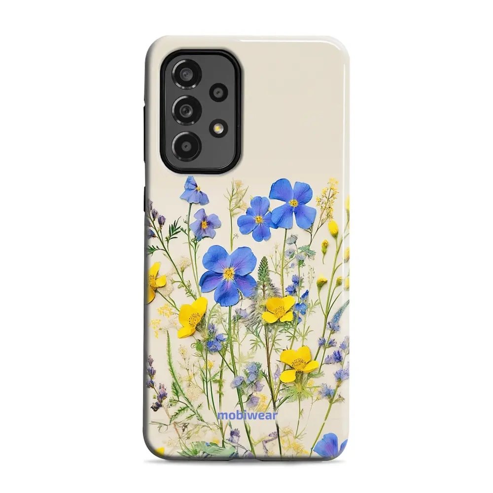 Odolný obal Mobiwear Elite Pro - Samsung Galaxy A33 5G - EP41E Modré a žluté kvítky