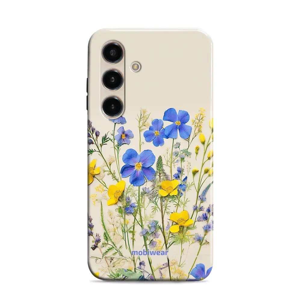 Odolný obal Mobiwear Elite Pro - Samsung Galaxy S24 - EP41E Modré a žluté kvítky
