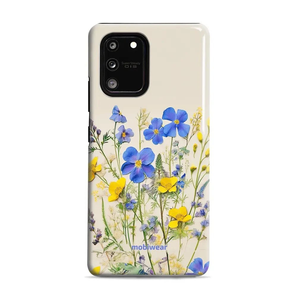 Odolný obal Mobiwear Elite Pro - Samsung Galaxy S10 Lite - EP41E Modré a žluté kvítky