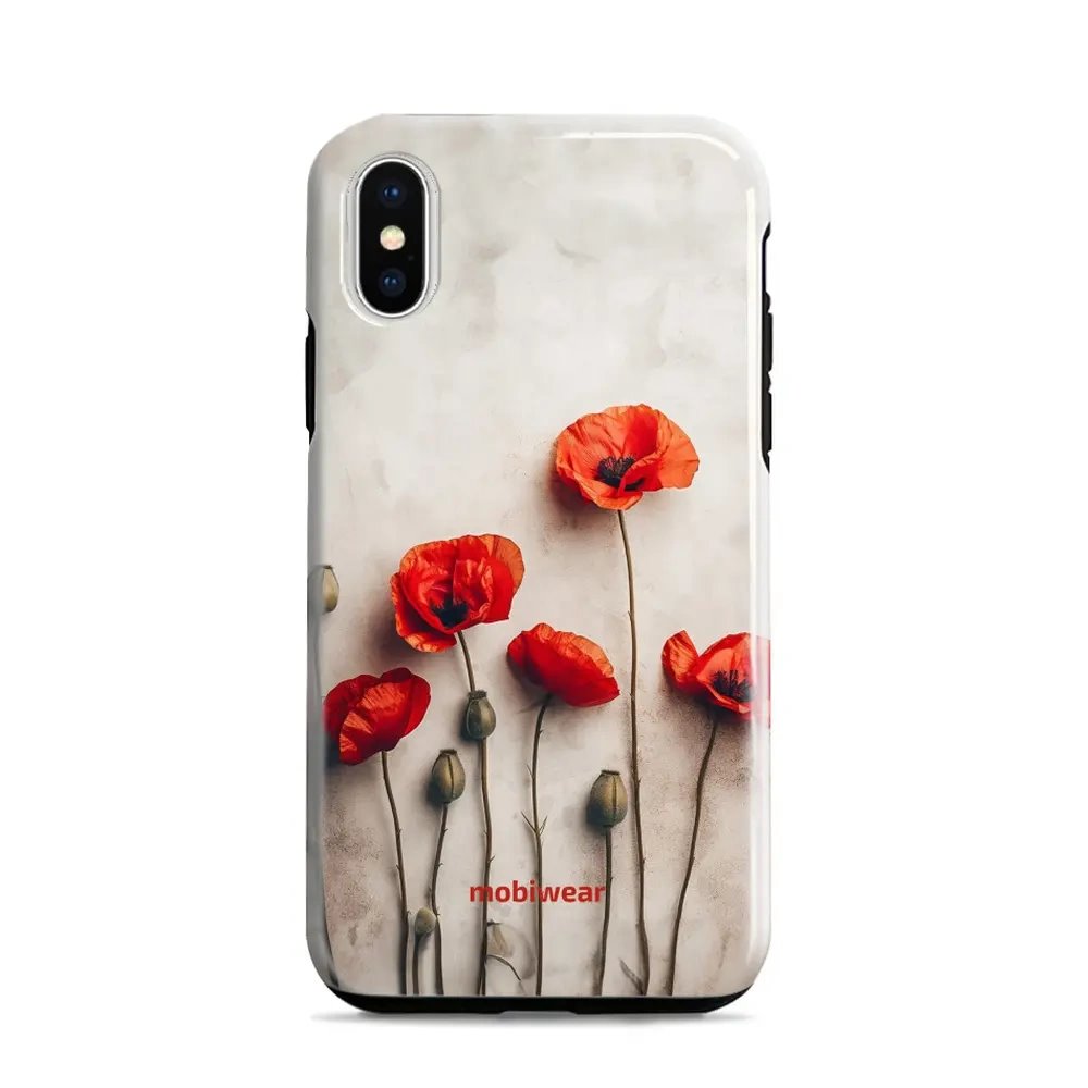 Odolný obal Mobiwear Elite Pro - Apple iPhone X / XS - EP42E Vlčí máky