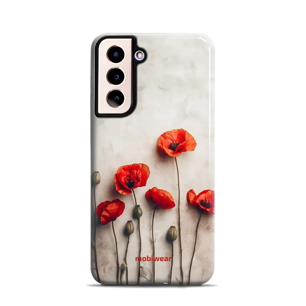 Odolný obal Mobiwear Elite Pro - Samsung Galaxy S21 - EP42E Vlčí máky