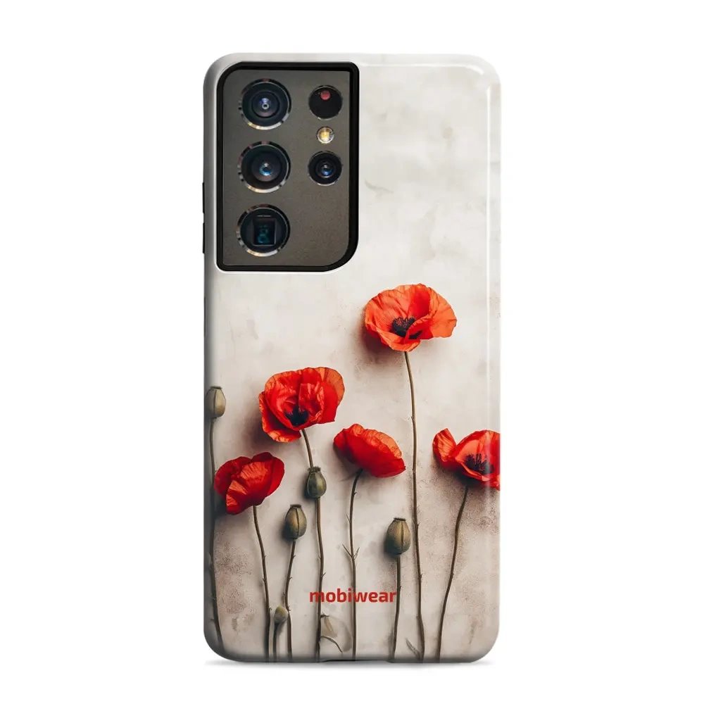 Odolný obal Mobiwear Elite Pro - Samsung Galaxy S21 Ultra - EP42E Vlčí máky