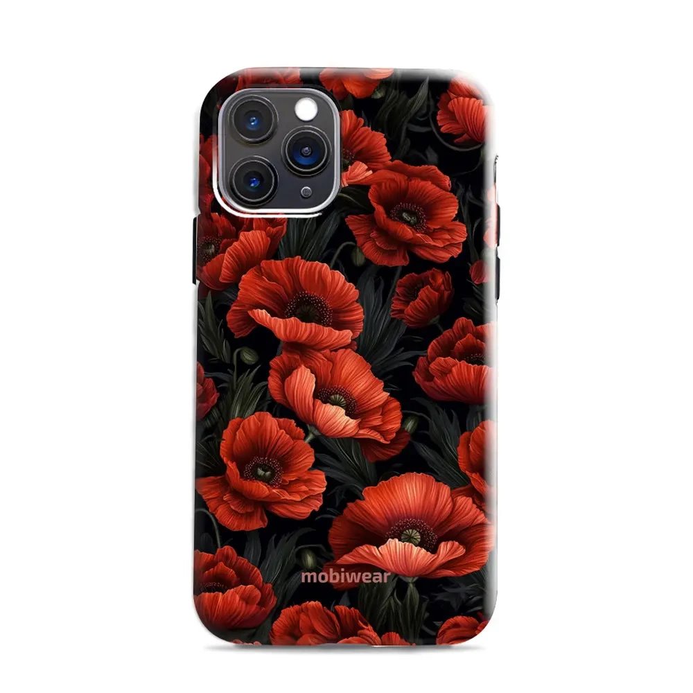 Odolný obal Mobiwear Elite Pro - Apple iPhone 11 Pro - EP45E Temné červené květy