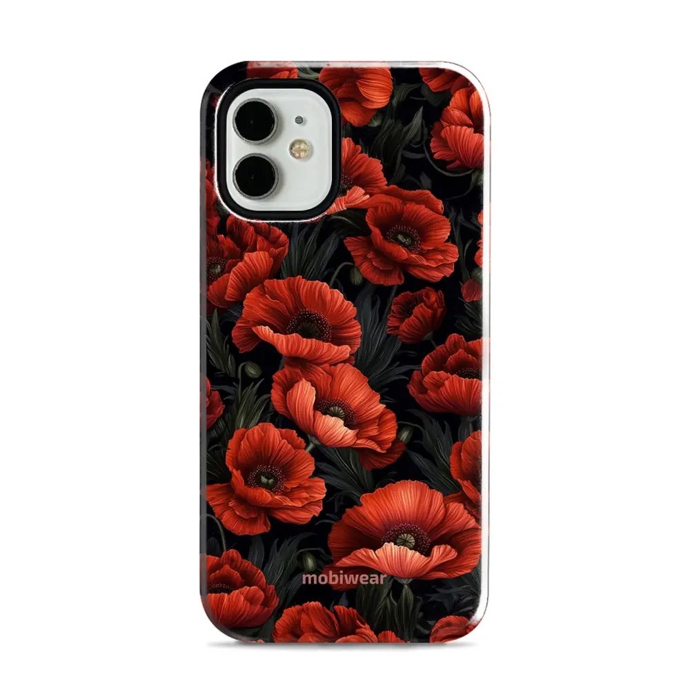 Odolný obal Mobiwear Elite Pro - Apple iPhone 12 Mini - EP45E Temné červené květy