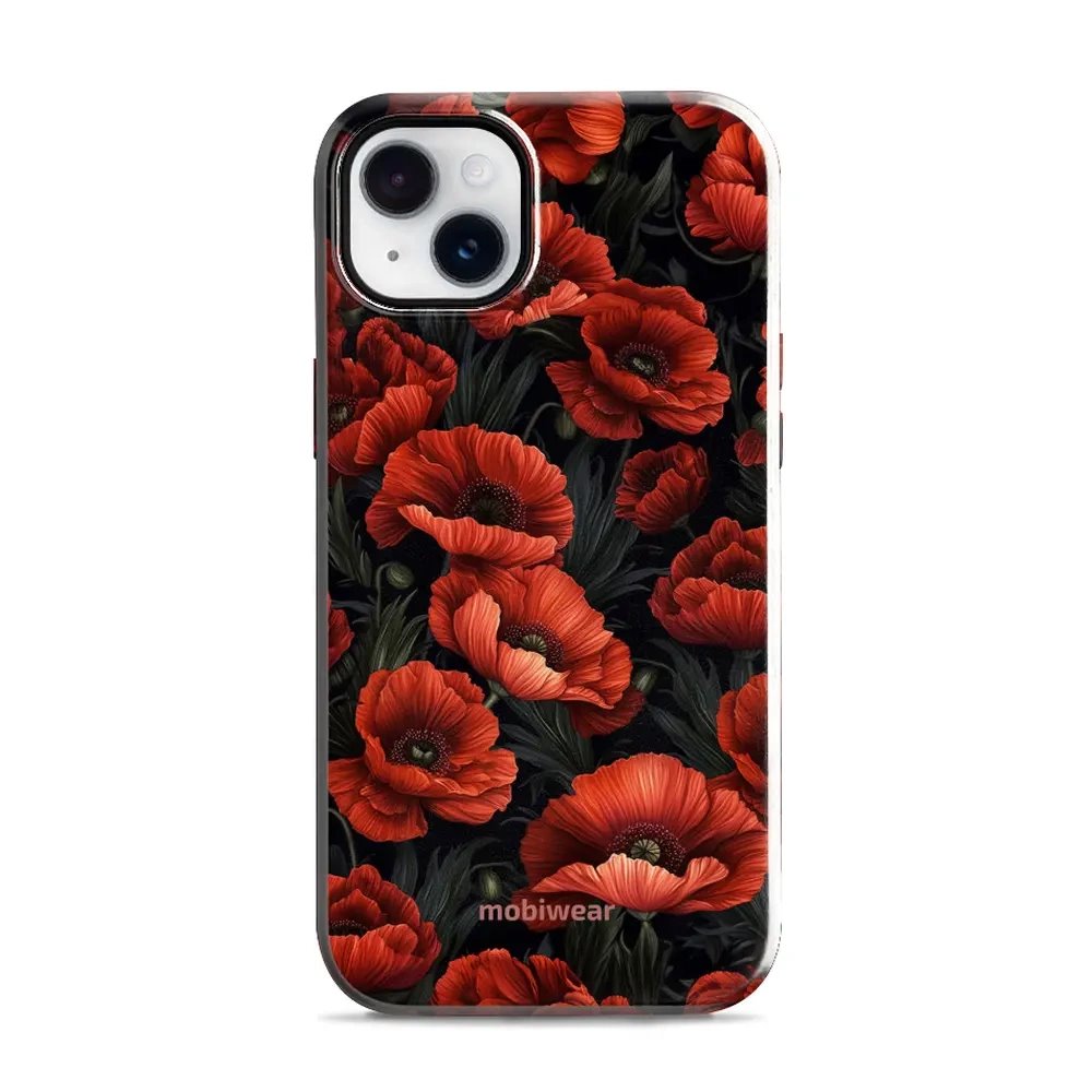 Odolný obal Mobiwear Elite Pro - Apple iPhone 14 Plus - EP45E Temné červené květy