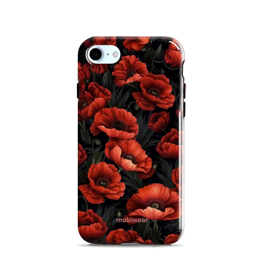 Odolný obal Mobiwear Elite Pro - Apple iPhone 7 / 8 / SE 2020 / SE 2022 - EP45E Temné červené květy