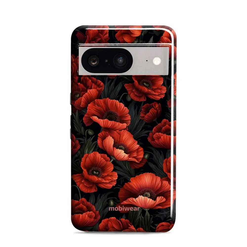 Odolný obal Mobiwear Elite Pro - Google Pixel 8 - EP45E Temné červené květy