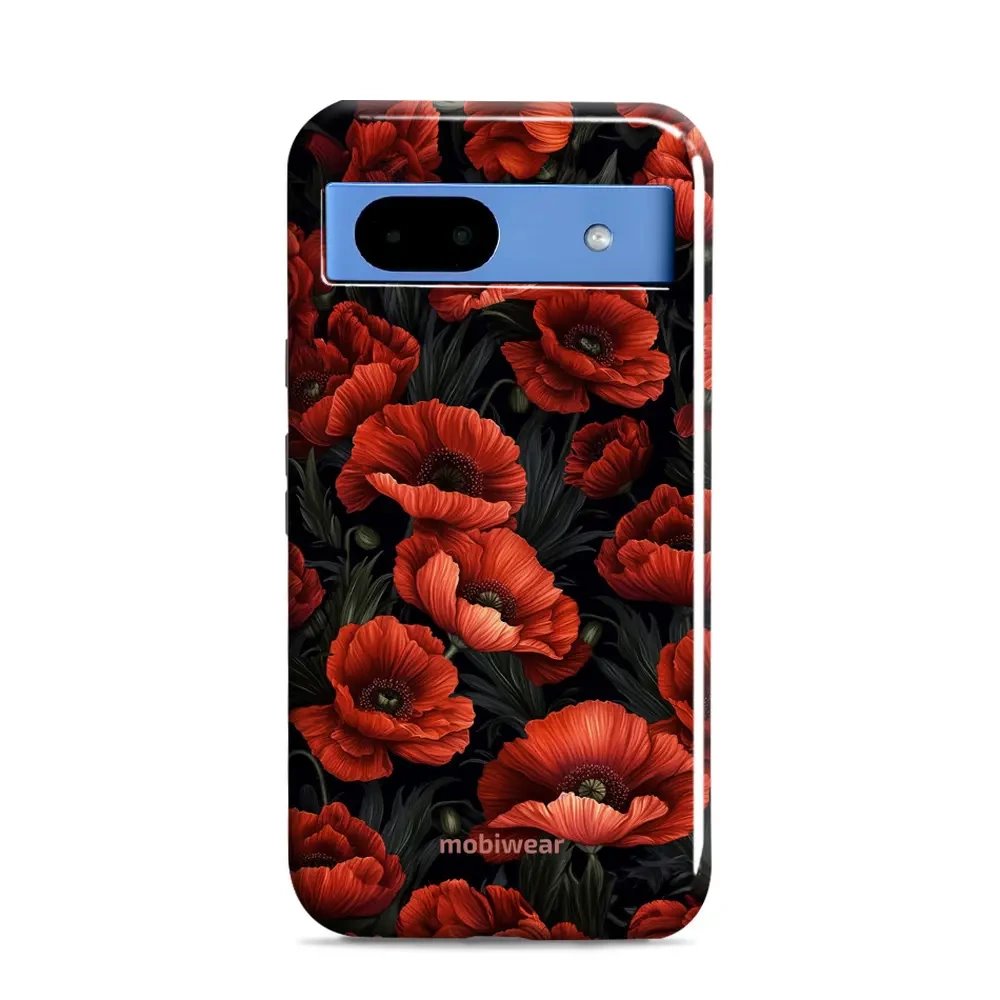 Odolný obal Mobiwear Elite Pro - Google Pixel 8A - EP45E Temné červené květy