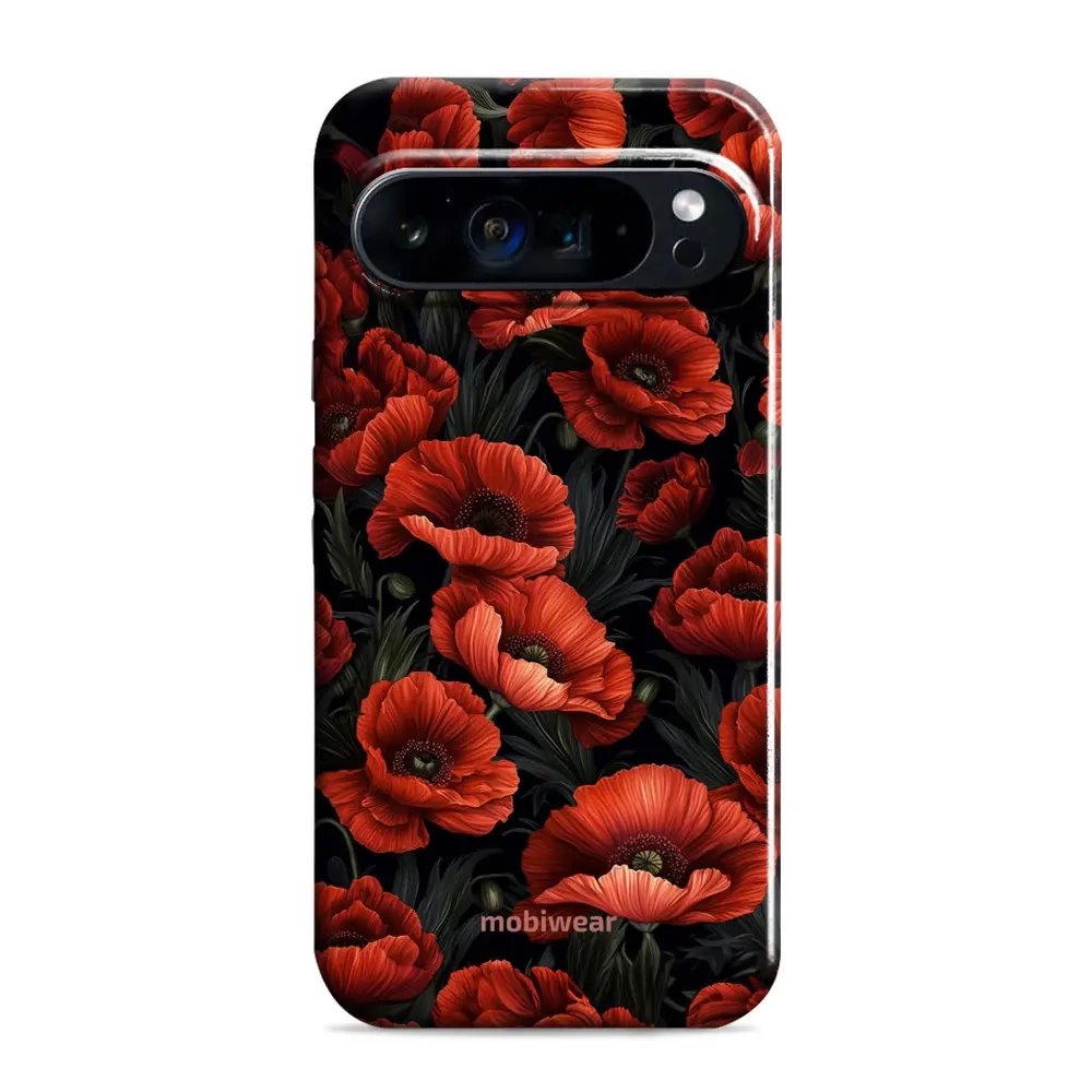 Odolný obal Mobiwear Elite Pro - Google Pixel 9 / 9 Pro - EP45E Temné červené květy
