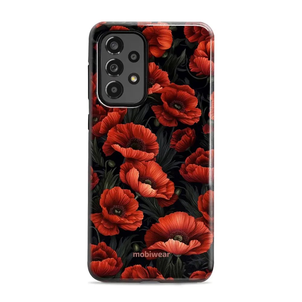 Odolný obal Mobiwear Elite Pro - Samsung Galaxy A33 5G - EP45E Temné červené květy